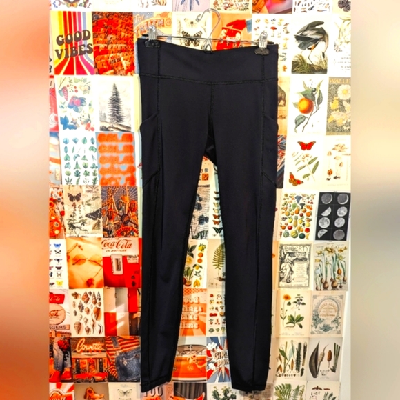 black mid rise leggings | lululemon athletica - Picture 1 of 7